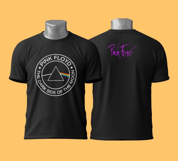 Camiseta Pink Floyd The Dark Side of the Moon emblema circular